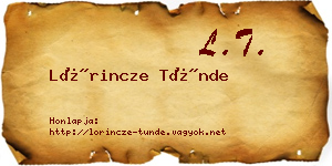 Lőrincze Tünde névjegykártya
