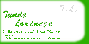 tunde lorincze business card